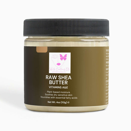 Organic Raw Shea Butter Jar - 4oz, Plant-Based Moisturizer, Rich in Vitamins A & E, Soothes Dry Skin, 100% Vegan and Cruelty-Free