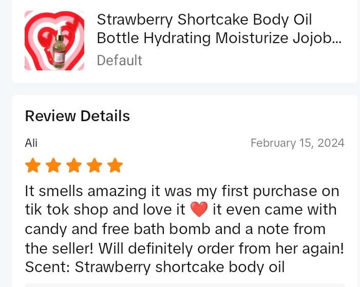 Strawberry Shortcake Body Oil