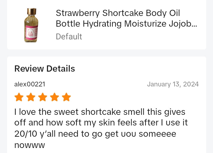 Strawberry Shortcake Body Oil